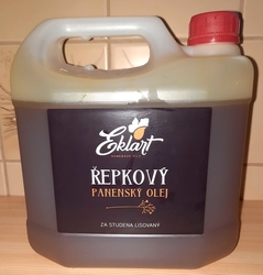 EKLART Řepkový olej lisovaný za studena 5 litrů
