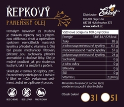Řepkový olej lisovaný za studena - gastro balení