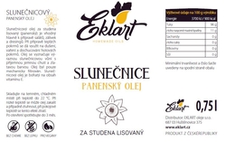 EKLART Slunečnicový olej lisovaný za studena 750 ml 