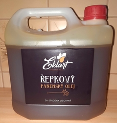 EKLART Řepkový olej lisovaný za studena 10 litrů 