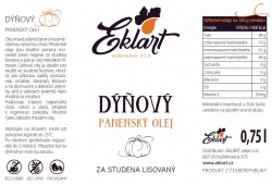 EKLART Dýňový olej lisovaný za studena 750 ml 