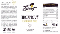 Hroznový olej za studena lisovaný 250 ml