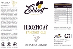 EKLART Hroznový olej lisovaný za studena 750 ml
